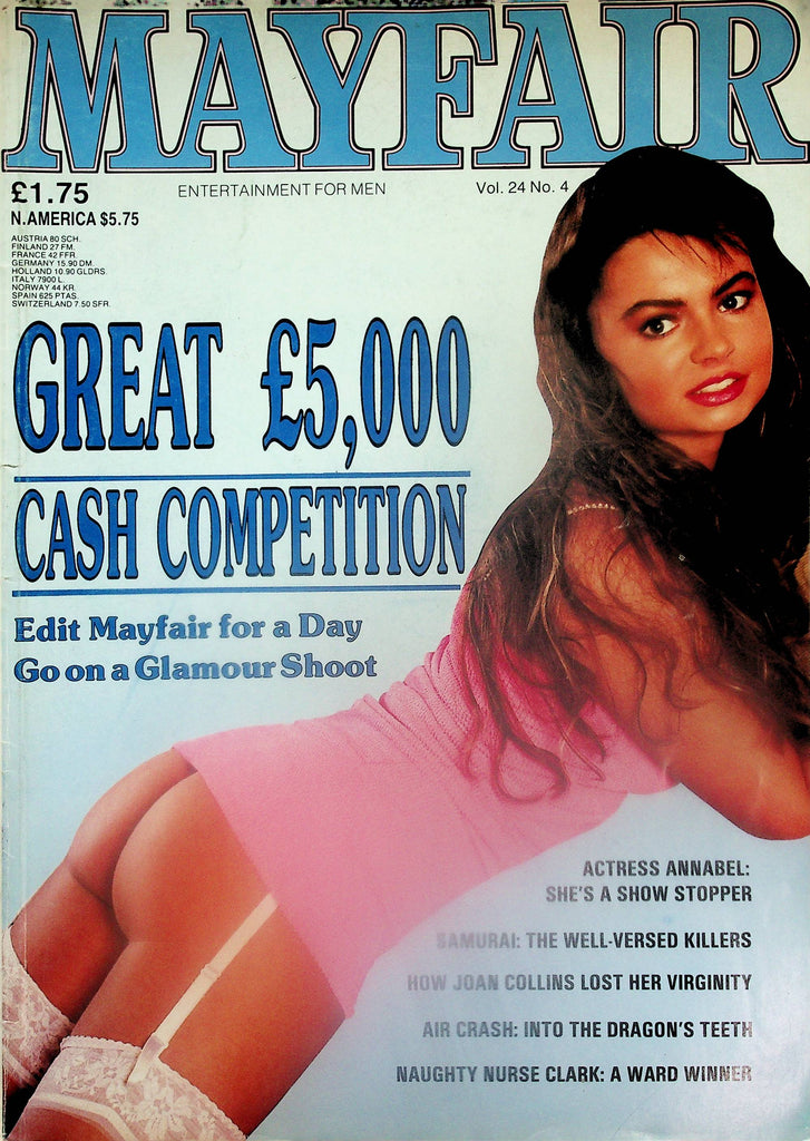 Mayfair Magazine  Cover/Centerfold Girl Annabel Stewart  vol.24 #4  1990's      102225lm-p