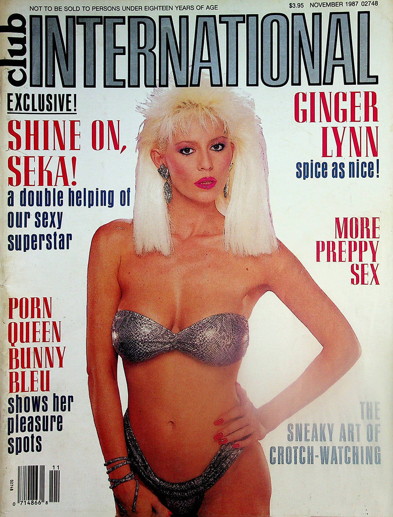 Club International Magazine   Seka, Ginger Lynn, Bunny Bleu & More  November 1987      011125lm-p