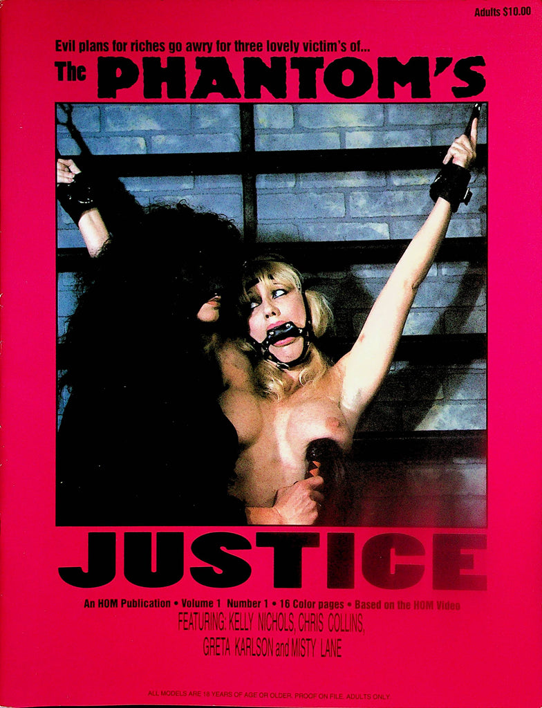 The Phantom's Justice Bondage Magazine  Kelly Nichols, Greta Karlson and Misty Lane  vol.1 #1  1994 by HOM   051724lm-p