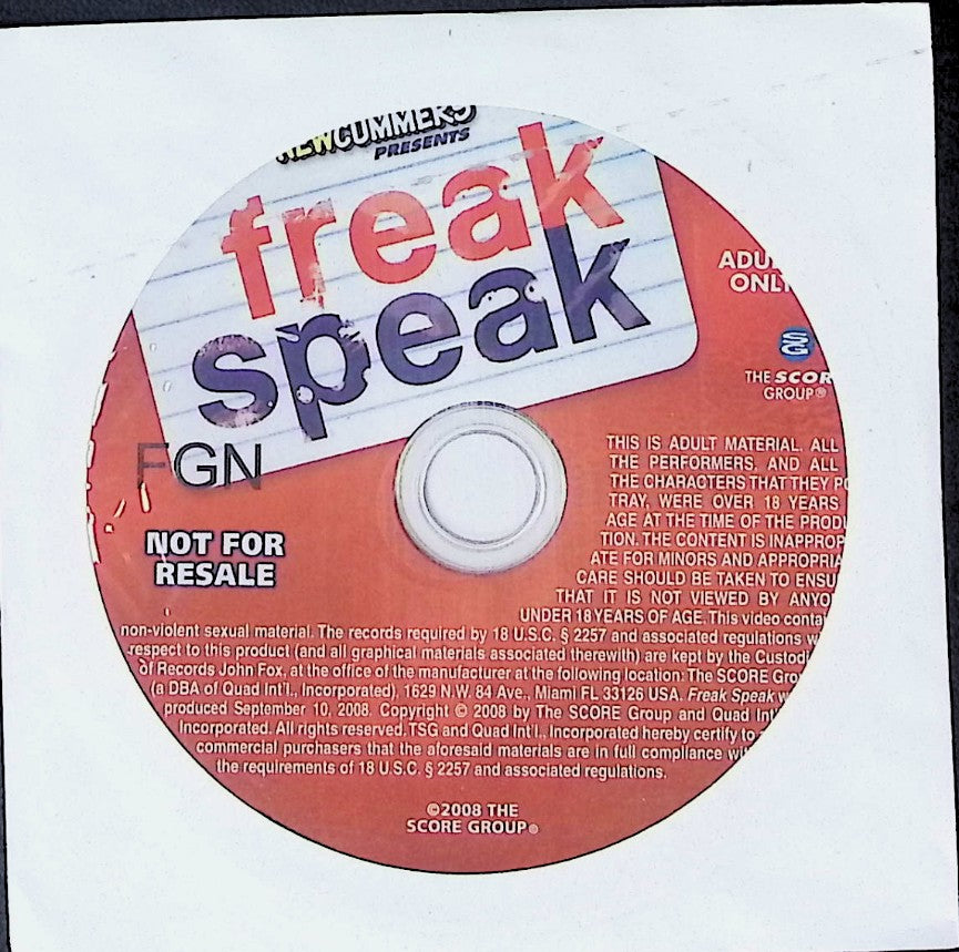 Freak Speak Adult DVD Newcummers / Score Group 2008 121725AKDVD-D16