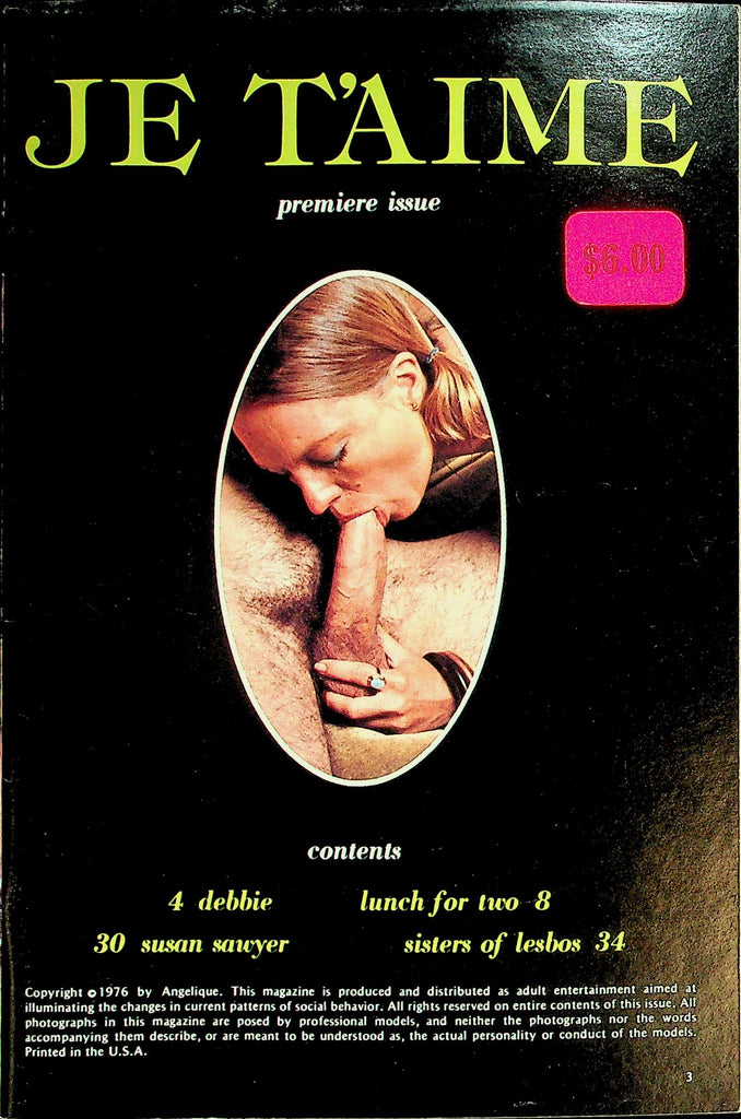 Je T'Aime Digest  Premier Issue!  Debbie, Lunch For Two, Sisters Of Lesbos  1976     100426lmp-GSC