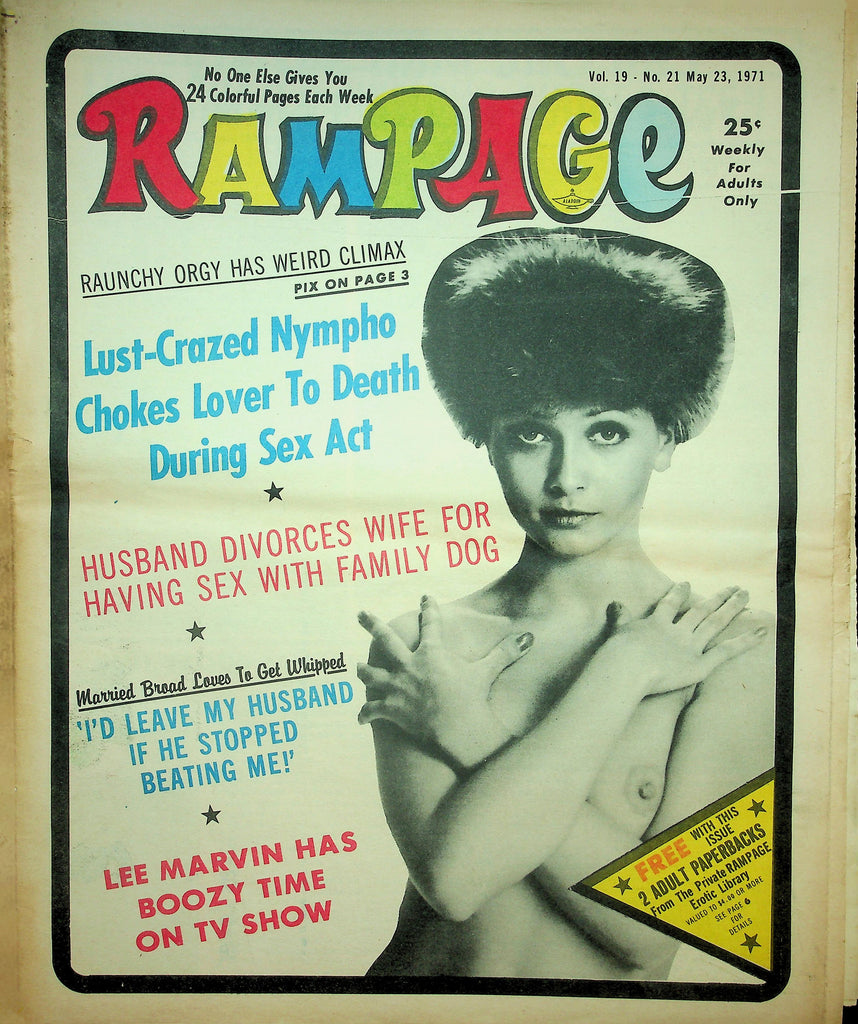 Rampage Adult Newspaper  Can One Man Satisfy Two Oversexed Females? May 23, 1971     090726lmp-GSC