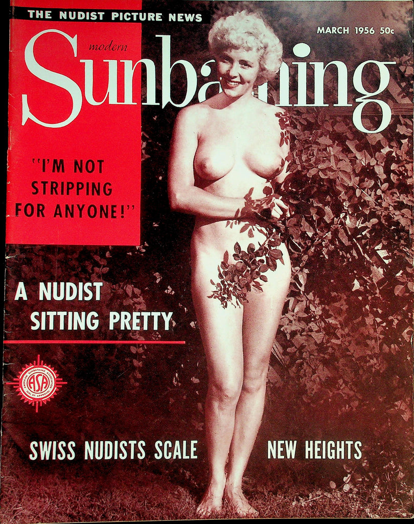 Modern Sunbathing Nudist Magazine  Swiss Nudists Scale New Heights  March 1956      072426lmp-GSC