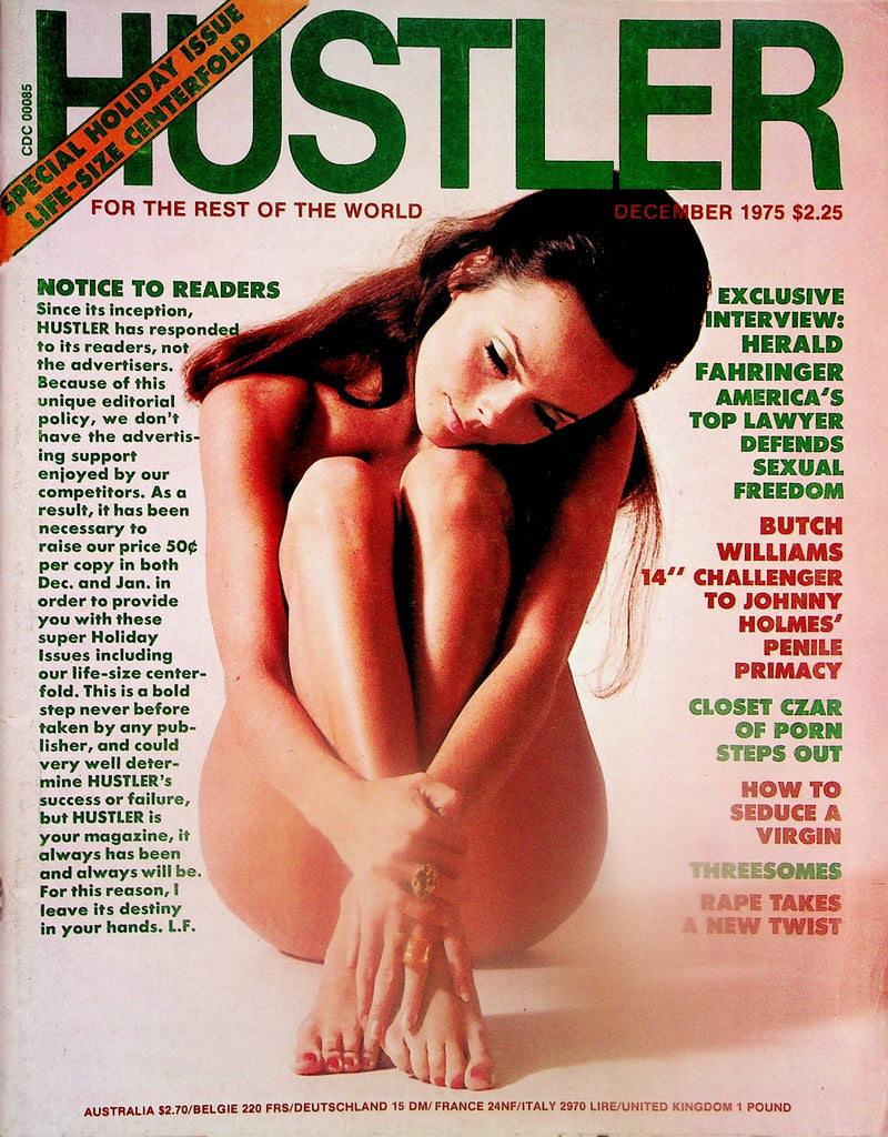 Hustler Magazine  Butch Williams 14 "  Special Holiday Issue Life-Size Centerfold  December 1975     052125lm-p