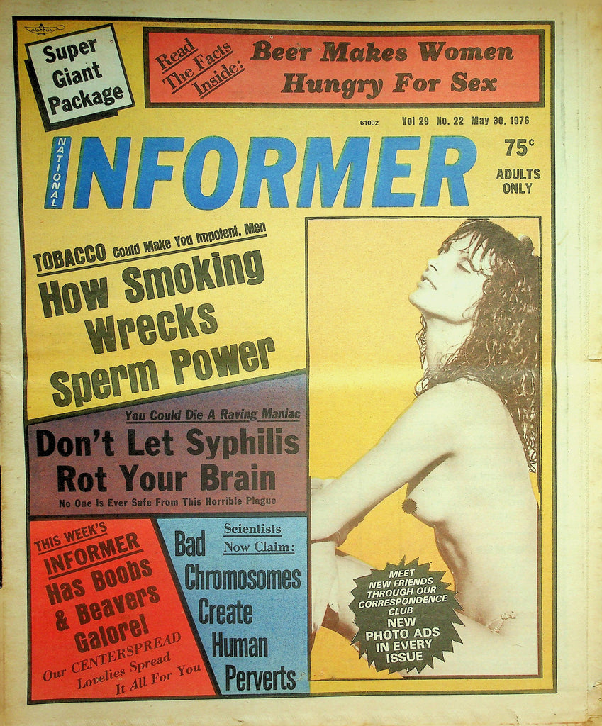 National Informer Adult Newspaper  Beer Makes Women Hungry For Sex / Centerspread Lovelies May 30, 1976   090626lmp-GSC
