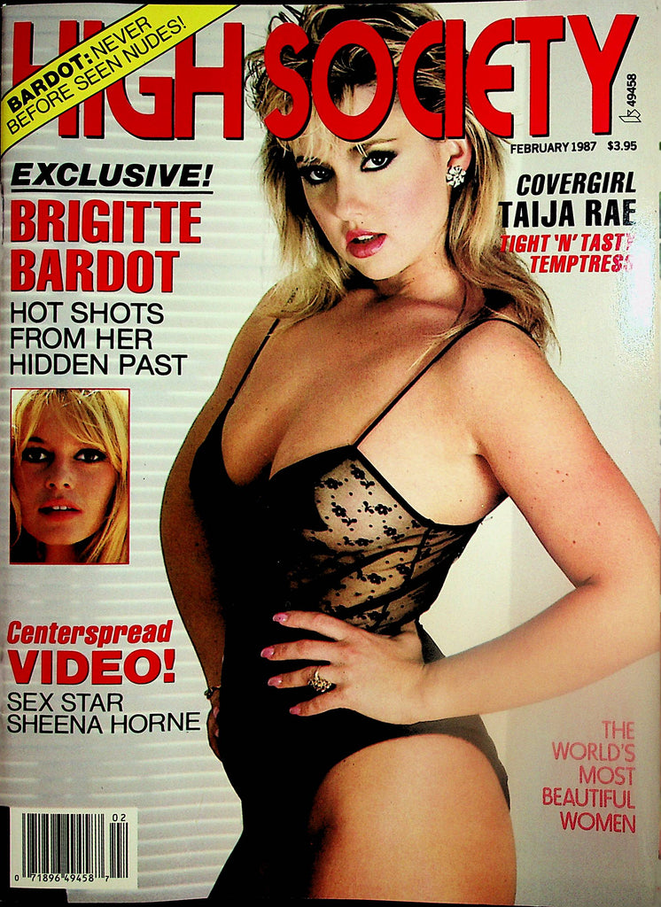 High Society Magazine  Covergirl Taija Rae / Brigitte Bardot  February 1987    020224lm-p2