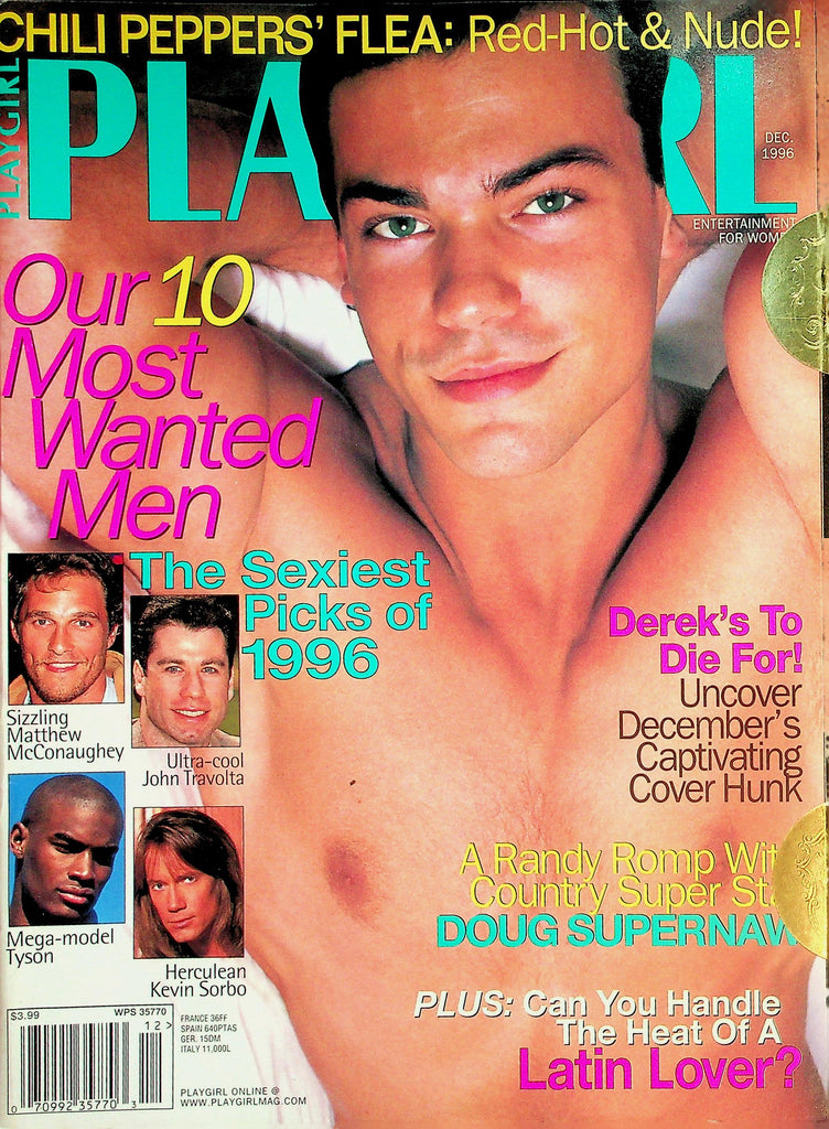 Playgirl Magazine  Cover Guy Derek / Sexiest Of 1996 Matthew McConaughey, John Travolta, Tyson & More!  December 1996     050326lmp