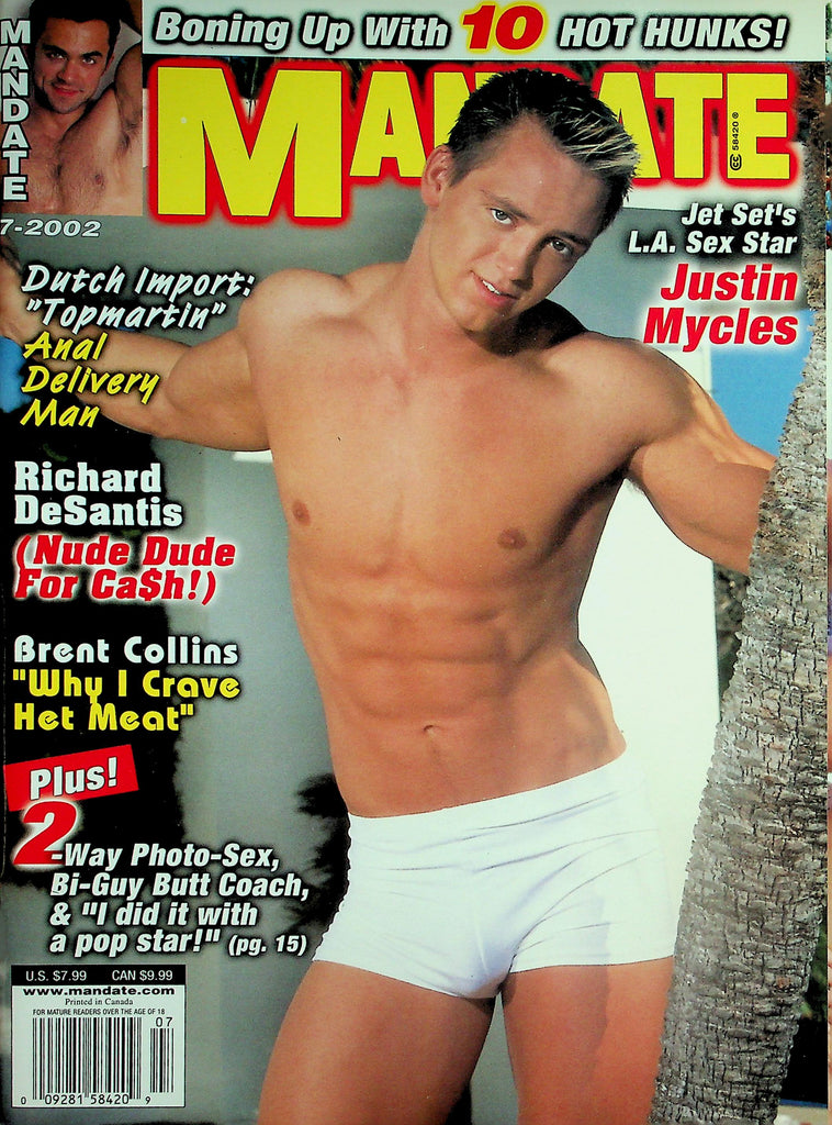 Mandate Gay Magazine  L.A. Sex Star Justin Mycles  July 2002   041726lmp