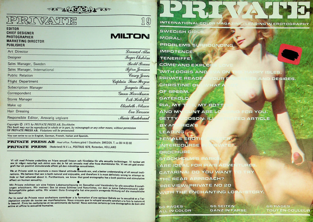 Private International Digest  Come And Explore Love / Swedish Girls   #19  1971      100226lmp-GSC