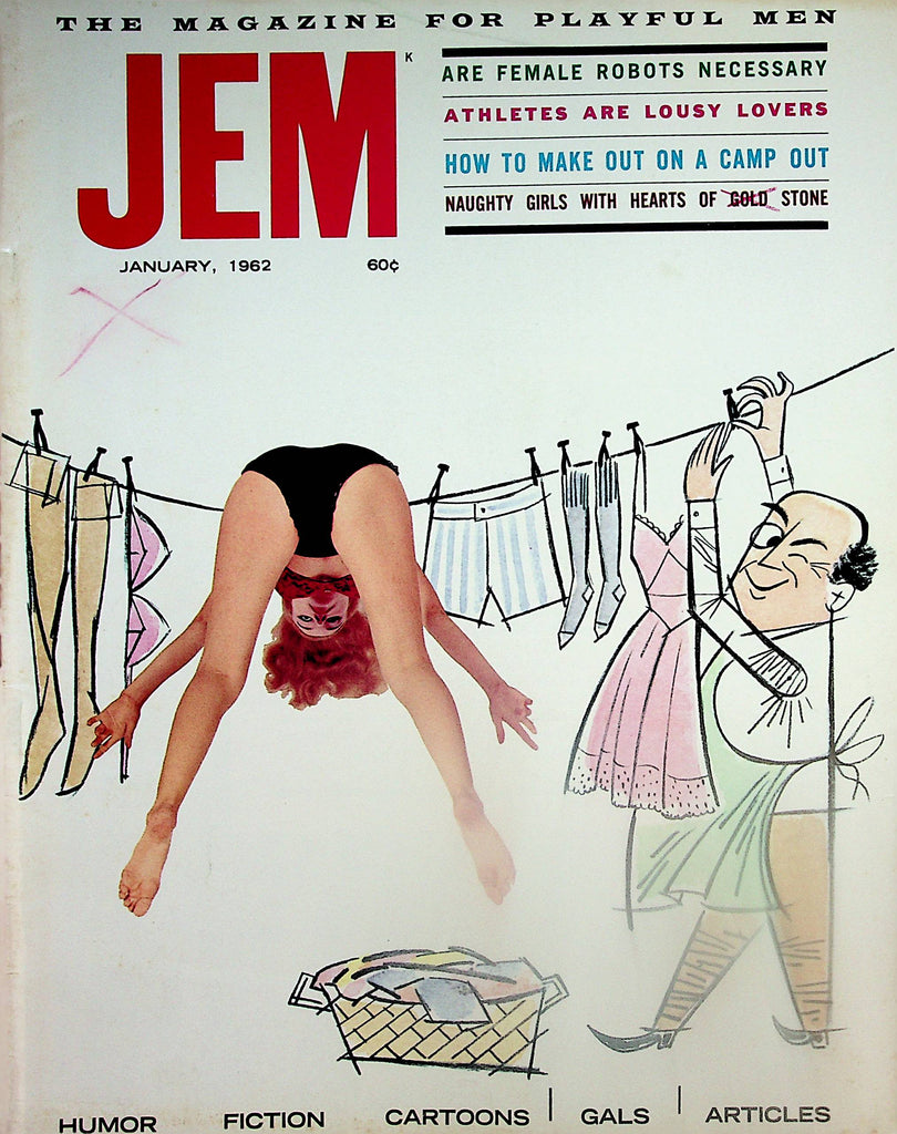 Jem Vintage Magazine  Naughty Girls / Athletes Are Lousy Lovers  January 1962   100624lm-p