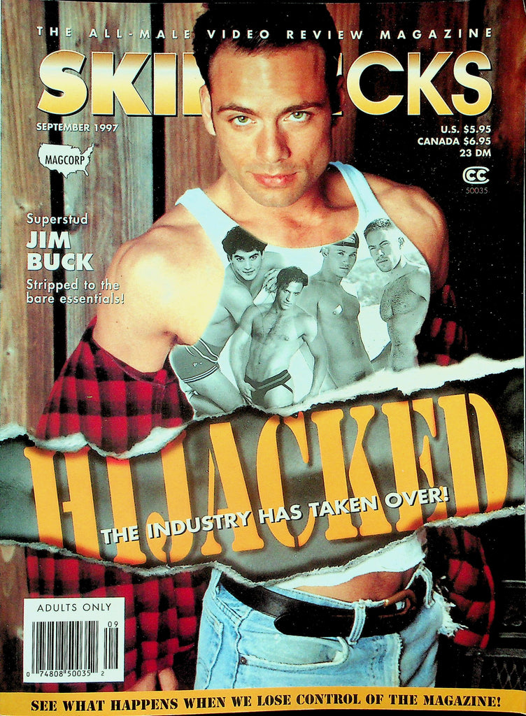Skin Flicks Gay Magazine  Cover Guy Jim Buck  September 1997    Magcorp  122325lmp