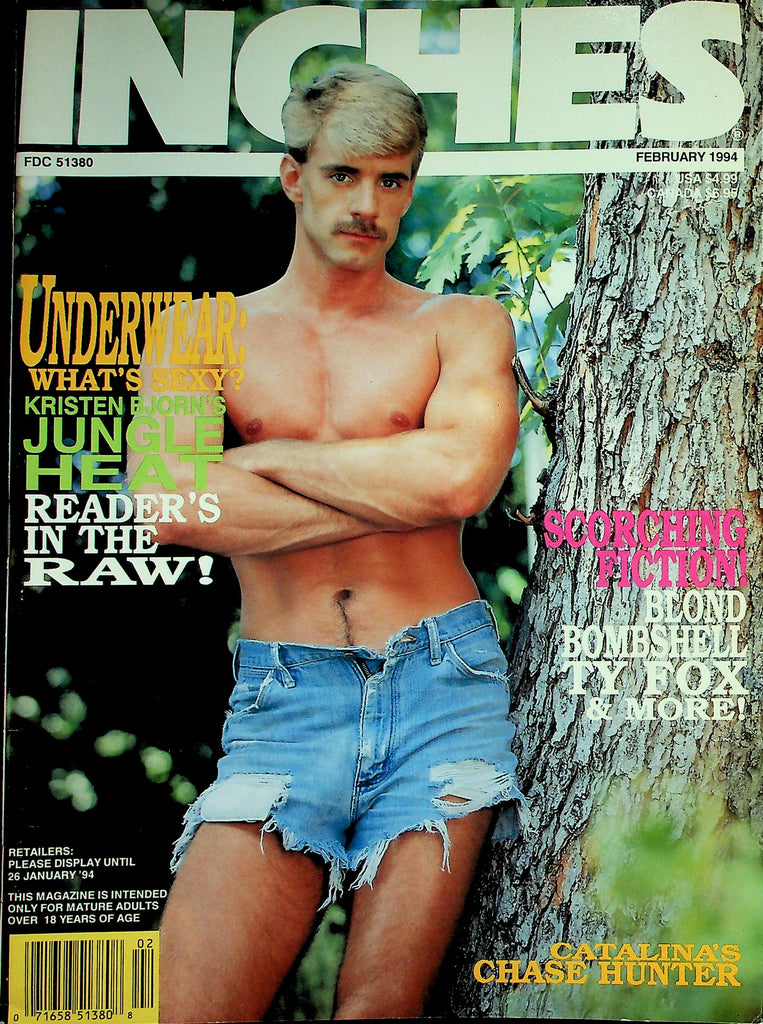 Inches Gay Magazine  Cover Guy Chase Hunter  / Ty Fox & More!  February 1994     050226lmp