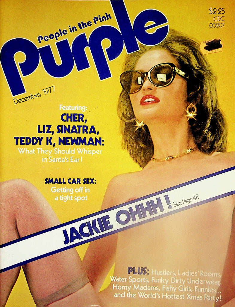 Purple Magazine   Jackie Ohhh / Cher, Liz, Sinatra, Teddy K, Newman  December 1977    032224lm-p