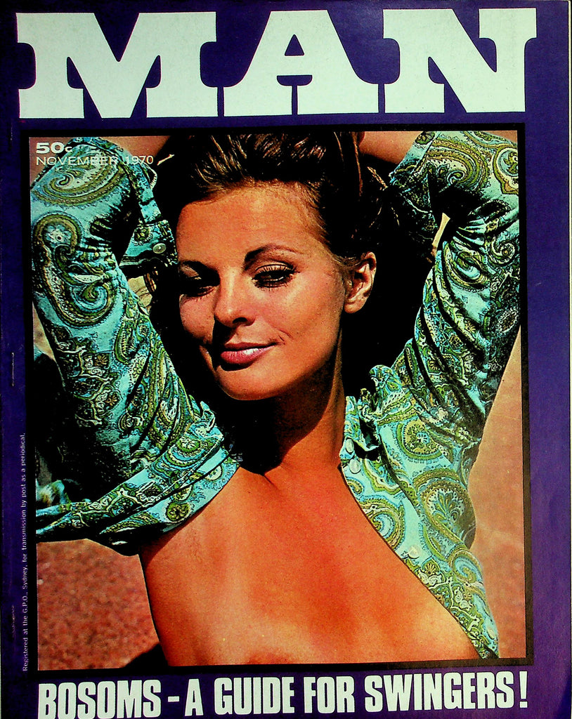 Man Magazine  Bosoms - A Guide For Swingers  / Girl Of The Month Claudette  November 1970  011926lmp
