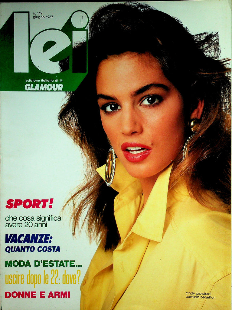 Lei Glamour French International Magazine  Covergirl Cindy Crawford  #119  June 1987      051926lmp