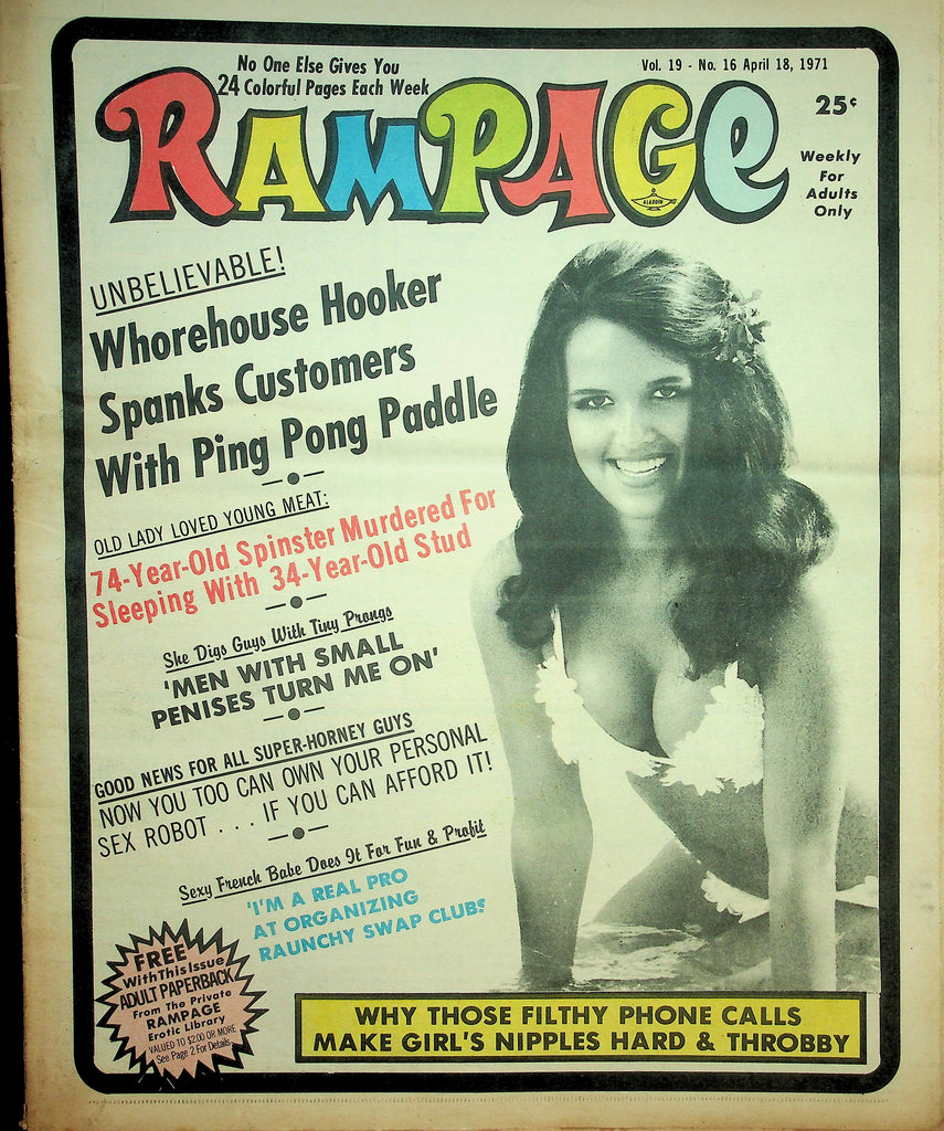 Rampage Adult Newspaper   Filthy Phone Calls Make Girl's Nipples Hard & Throbby  April 18, 1971    090726lmp-GSC
