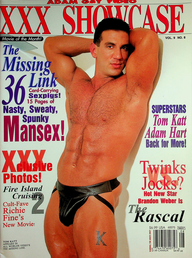Adam Gay Video XXX Showcase Magazine  Cover Guy Tom Katt / Tom Katt & Adam Hart Back For More!  vol.9 #8  February 2002        041626lmp
