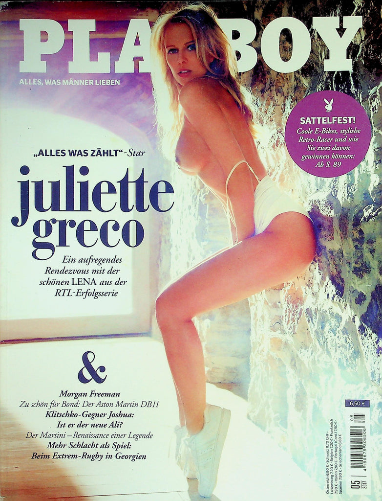 Playboy German International Magazine  Cover Girl Juliette Greco  / Centerfold Playmate Sara Benamara  May 2017    030426lmp