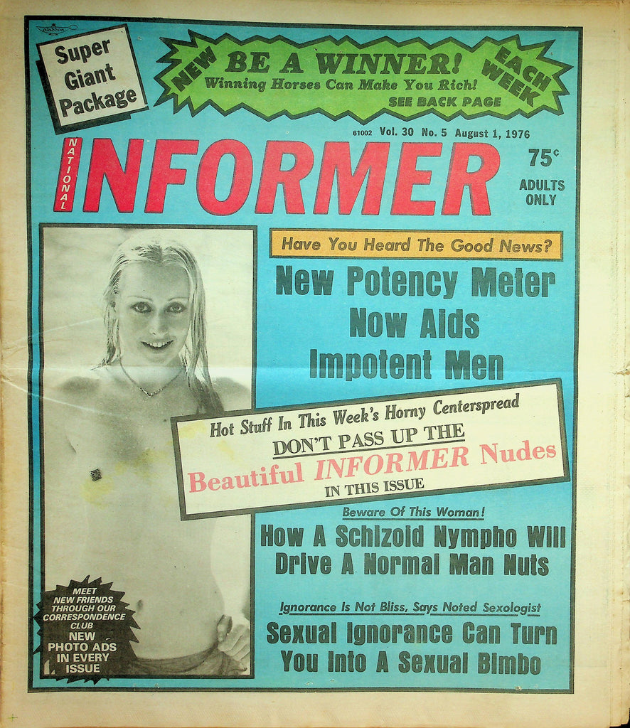 National Informer Adult Newspaper  New Potency Meter Now Aids Impotent Men  / Beautiful Informer Nudes August 1, 1976  090626lmp-GSC