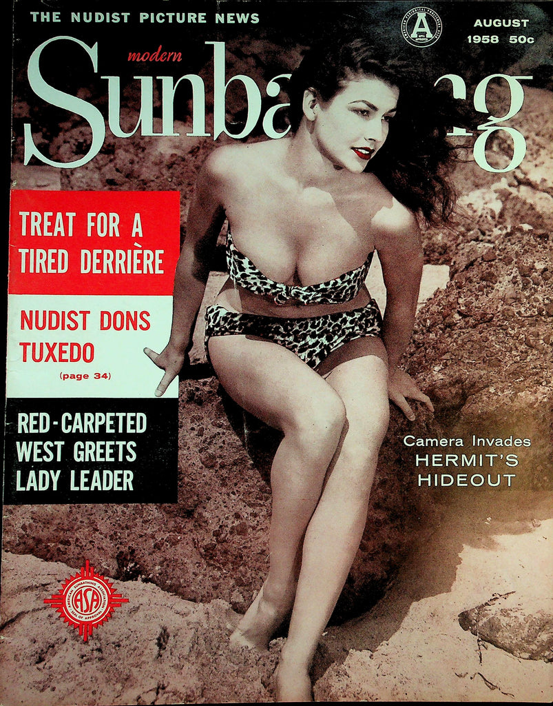 Modern Sunbathing Nudist Magazine  Treat For A Tired Derrie're  August 1958    072426lmp-GSC