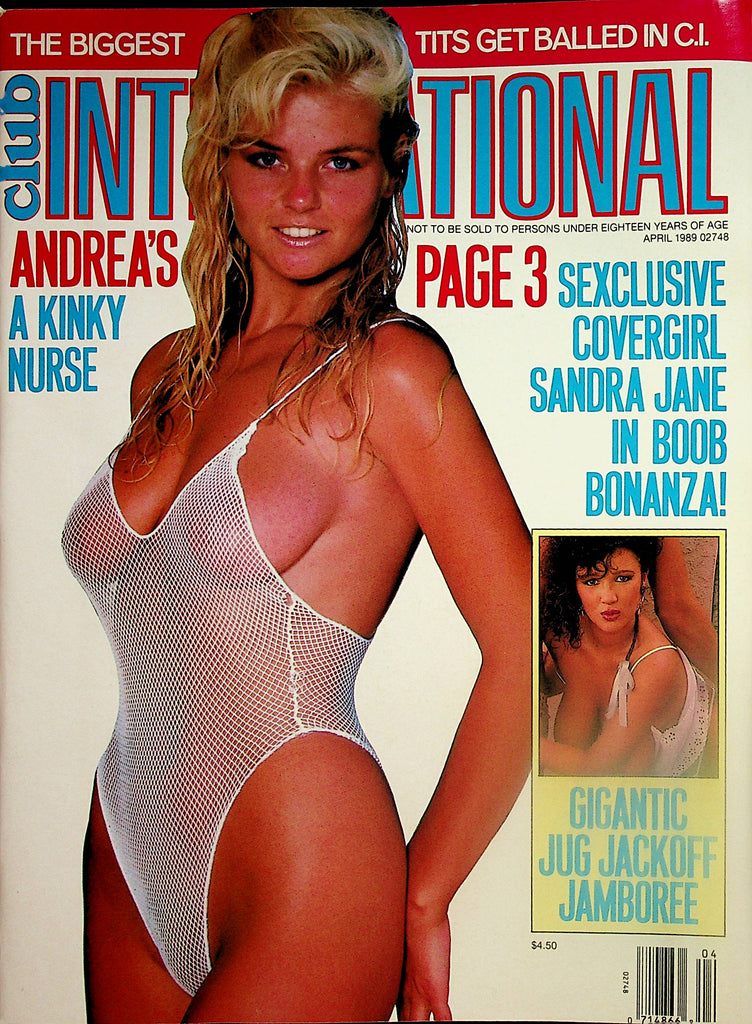 Club International Magazine   Covergirl Sandra Jane / Andrea's A  Kinky Nurse April 1989      030424lm-p