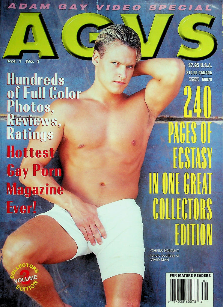 AGVS Adam Gay Video Special Magazine  Cover Guy Chris Knight vol.1 #1 1997   100's Of Pages!     041826lmp