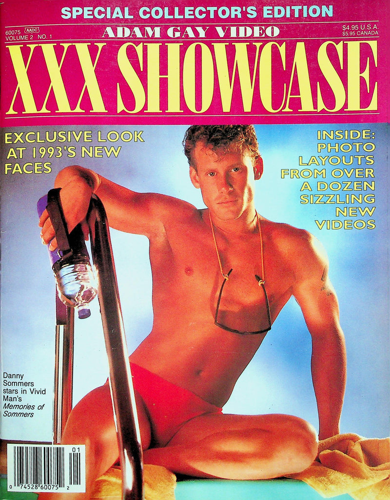 Adam Gay Video XXX Showcase Special Edition Magazine  Cover Guy Danny Sommers  vol.2 #1  May 1993     011026lmp