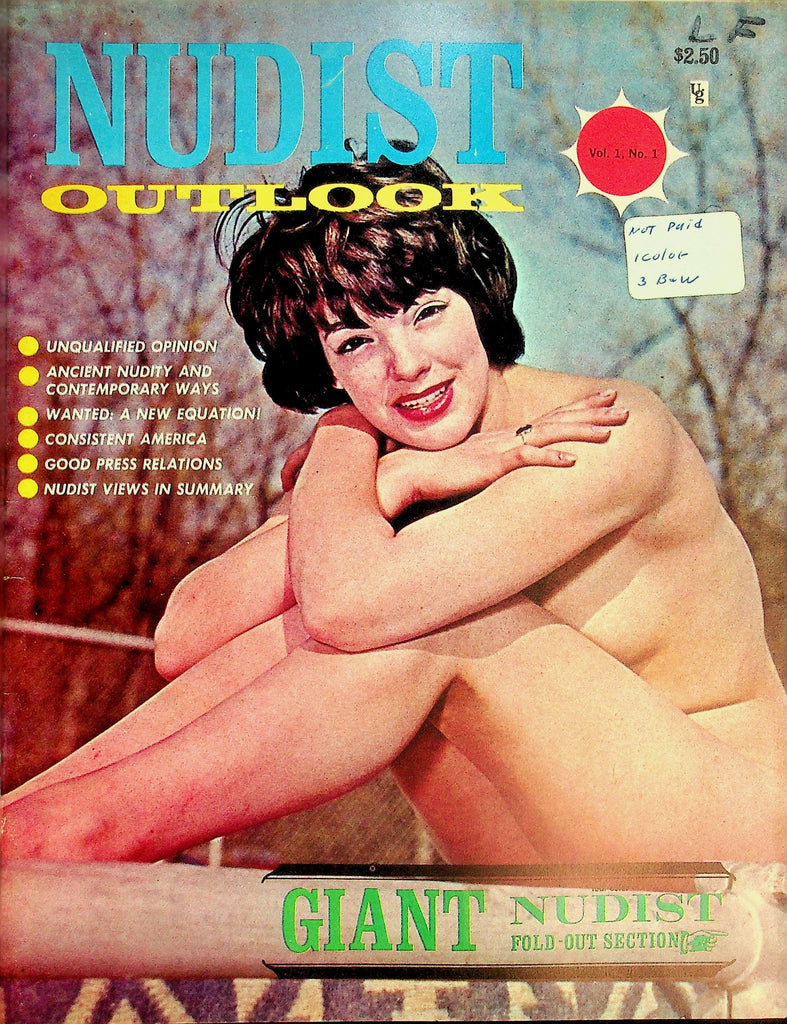 Nudist Outlook Magazine  Ancient Nudity & Contemporary Ways  w/Giant Nude Fold-Out Poster!  vol.1 #1  1960's   063026lmp-GSC