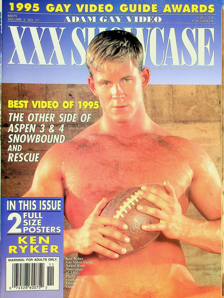 Adam Gay Video XXX Showcase Magazine  Cover Guy Ken Ryker w/posters  vol.3 #11  May 1996   041526lmp