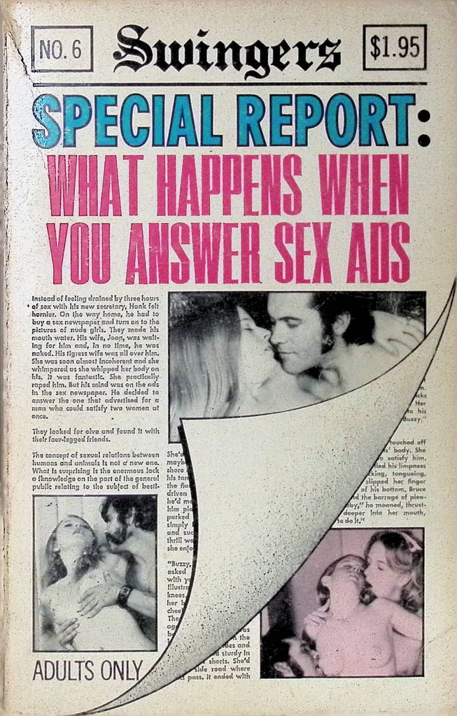 Swingers #6 Special Report What Happens When you Answer Sex Ads 1973 Adult Novel-042424AMP