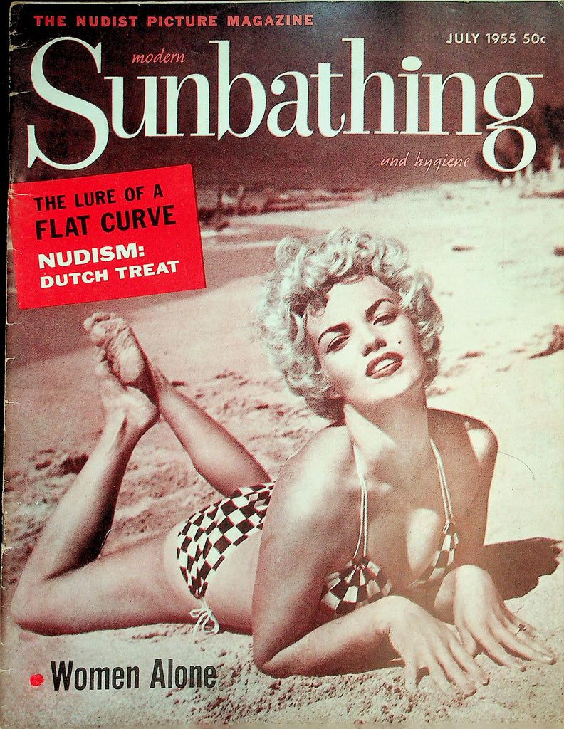 Modern Sunbathing and Hygiene Nudist Magazine  Nudism: Dutch Treat / Women Alone  July 1955     072326lmp-GSC