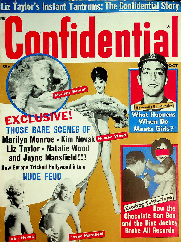 Confidential Magazine   Marilyn Monroe, Kim Novak, Liz Taylor, Natalie Wood & Jayne Mansfield  October 1962     032426lmp