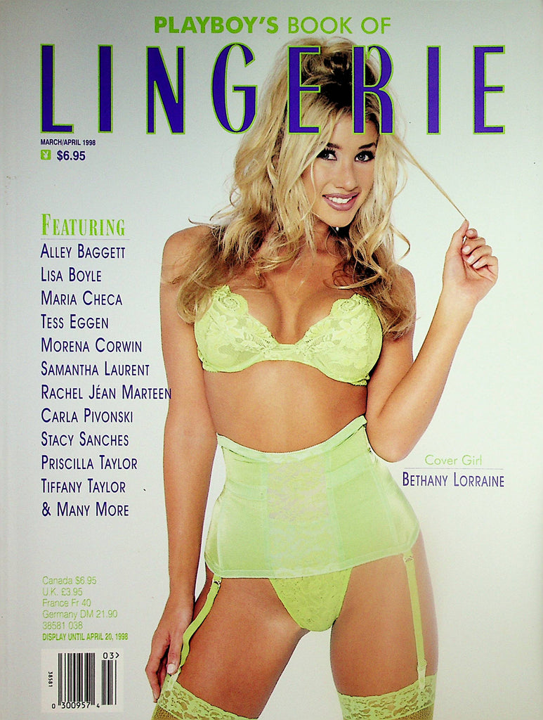 Playboy's Book Of Lingerie Magazine  Covergirl Bethany Lorraine  March/April 1998   051524lm-p