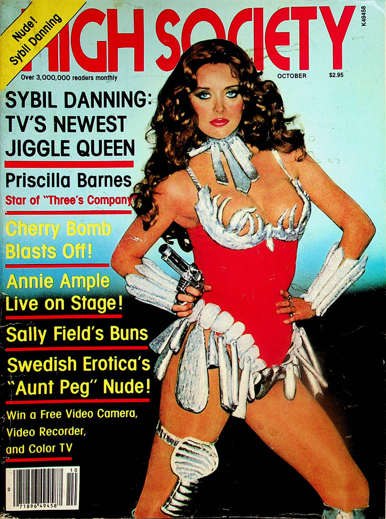 High Society Magazine  Sybil Danning, Priscilla Barnes, Cherry Bomb  October 1981   052324lm-p