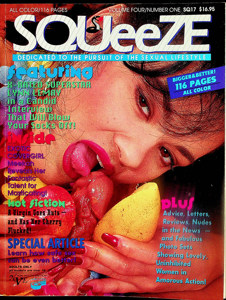 Squeeze Magazine  Covergirl Meekah / X-Rated Superstar Lynn Lemay  vol.4 #1  1992 Gourmet Edition     032724lm-p