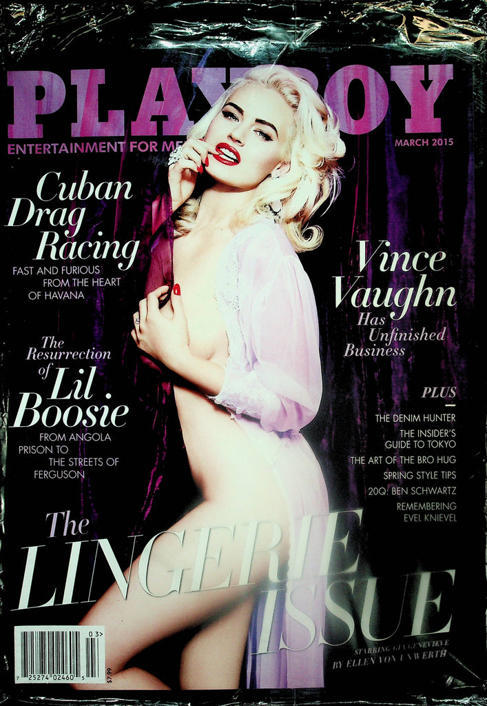 Playboy Magazine   The Lingerie Issue - Covergirl Gia Genevieve / Vince Vaughn  March 2015  New   102425lm-p