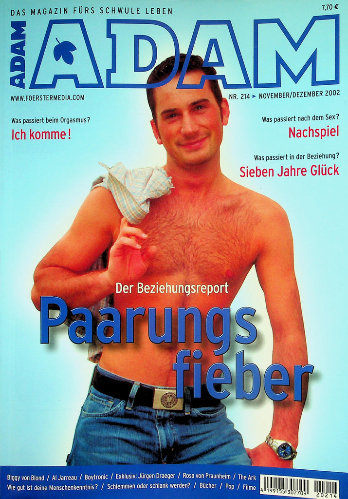 Adam Gay German International Magazine  Cover Guy Thomas #214  November 2002      031726lmp2