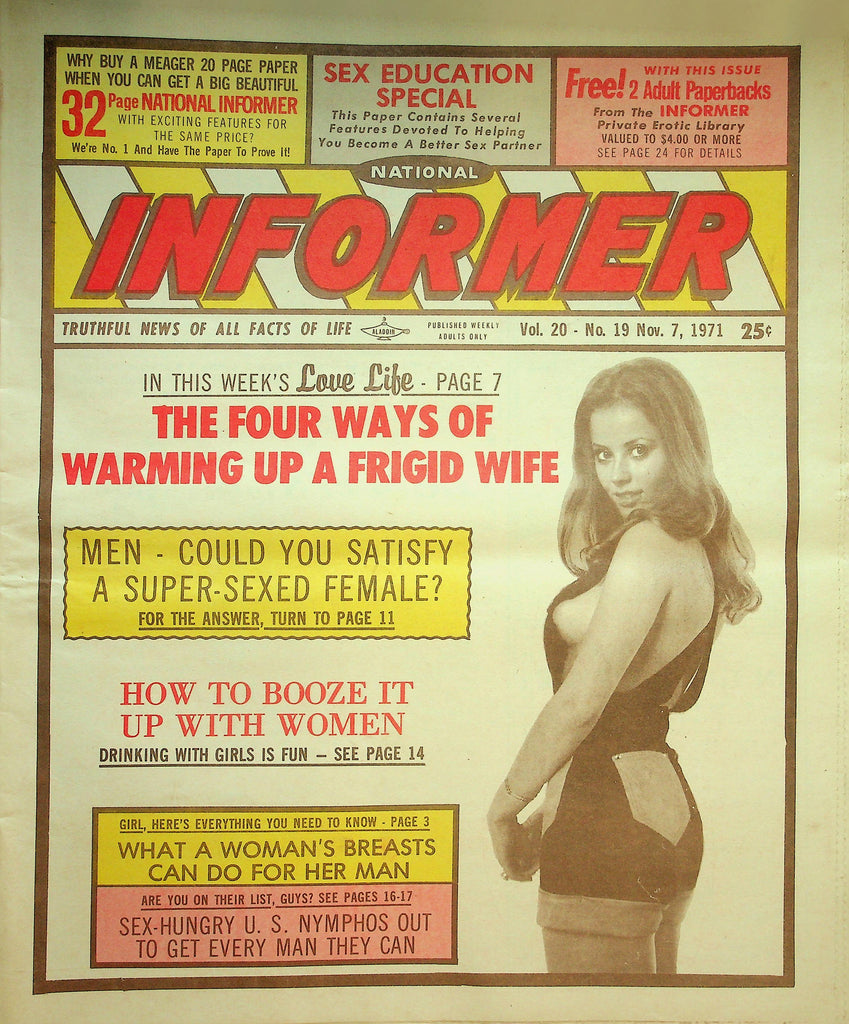 National Informer Adult Newspaper  The  Four Ways Of Warming Up A Frigid Wife    November 7, 1971  090726lmp-GSC