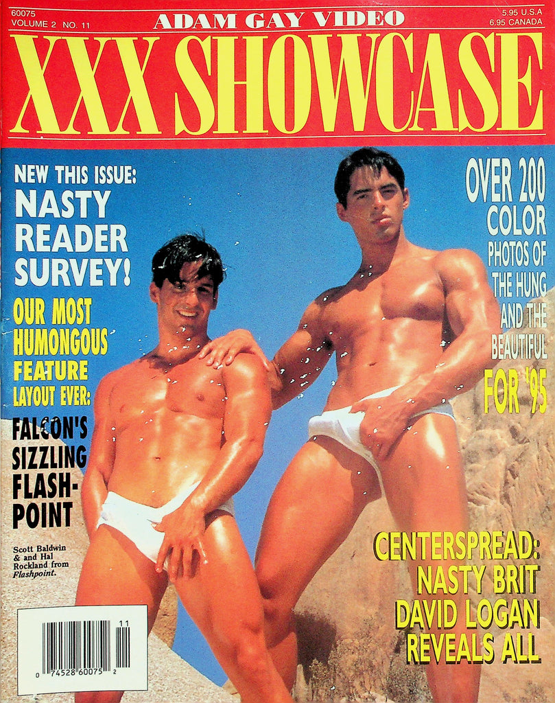 Adam Gay Video XXX Showcase Magazine  Cover Guys Scott Baldwin & Hal Rockland  vol.2 #11  May 1995     041526lmp