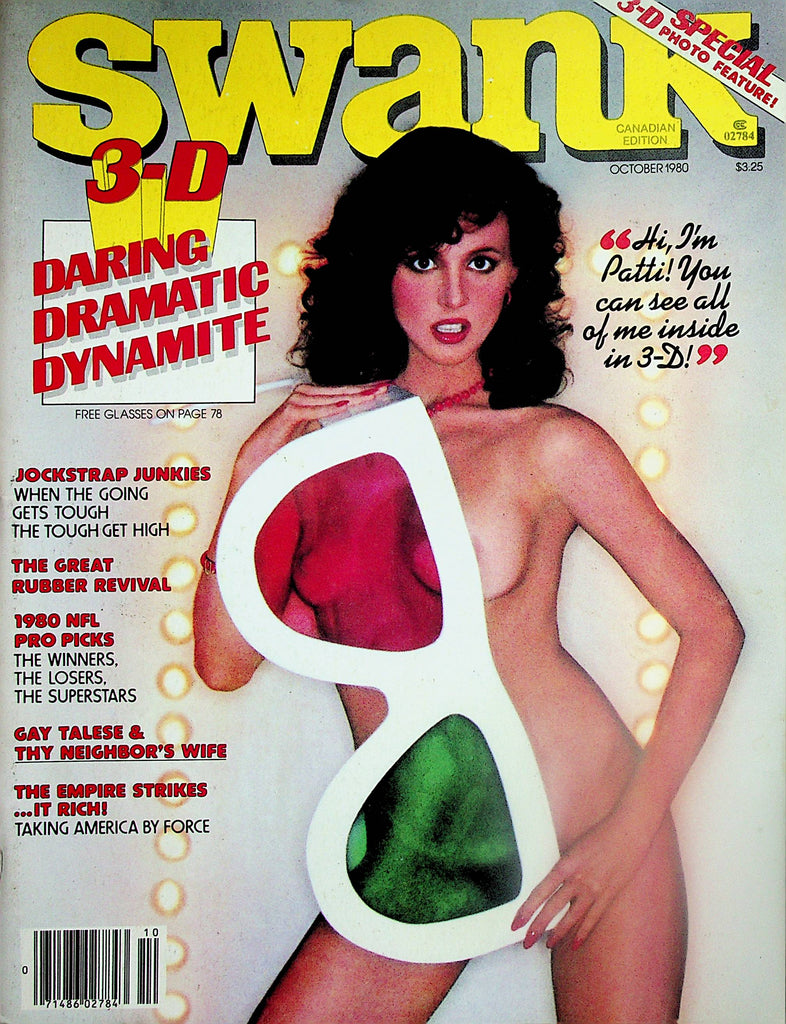 Swank Magazine  Covergirl Patti In 3-D w/glasses  October 1980    022625lm-p
