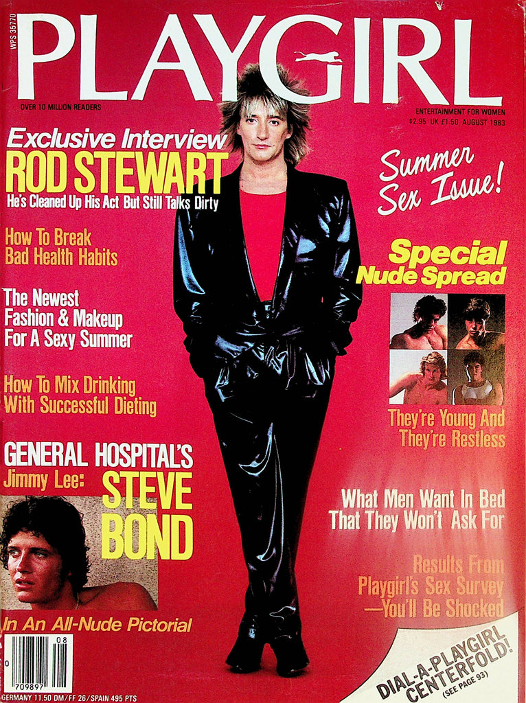 Playgirl Magazine  Rod Stewart / General Hospital's Steve Bond  August 1983   102123lm-p