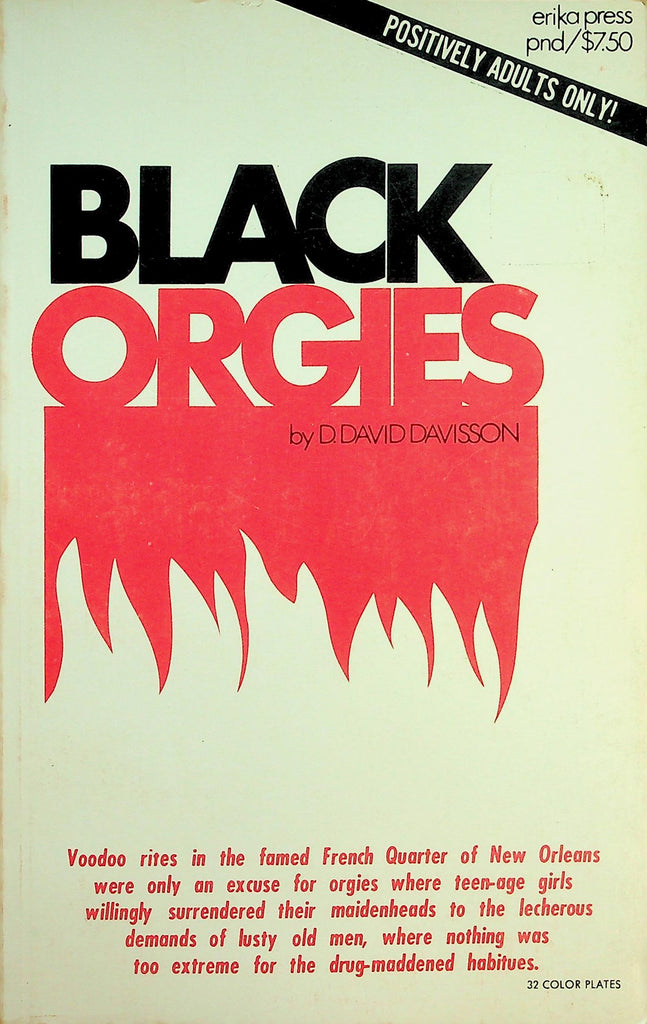 Black Orgies Book by D. David Davisson 1970  092926lmp-GSC