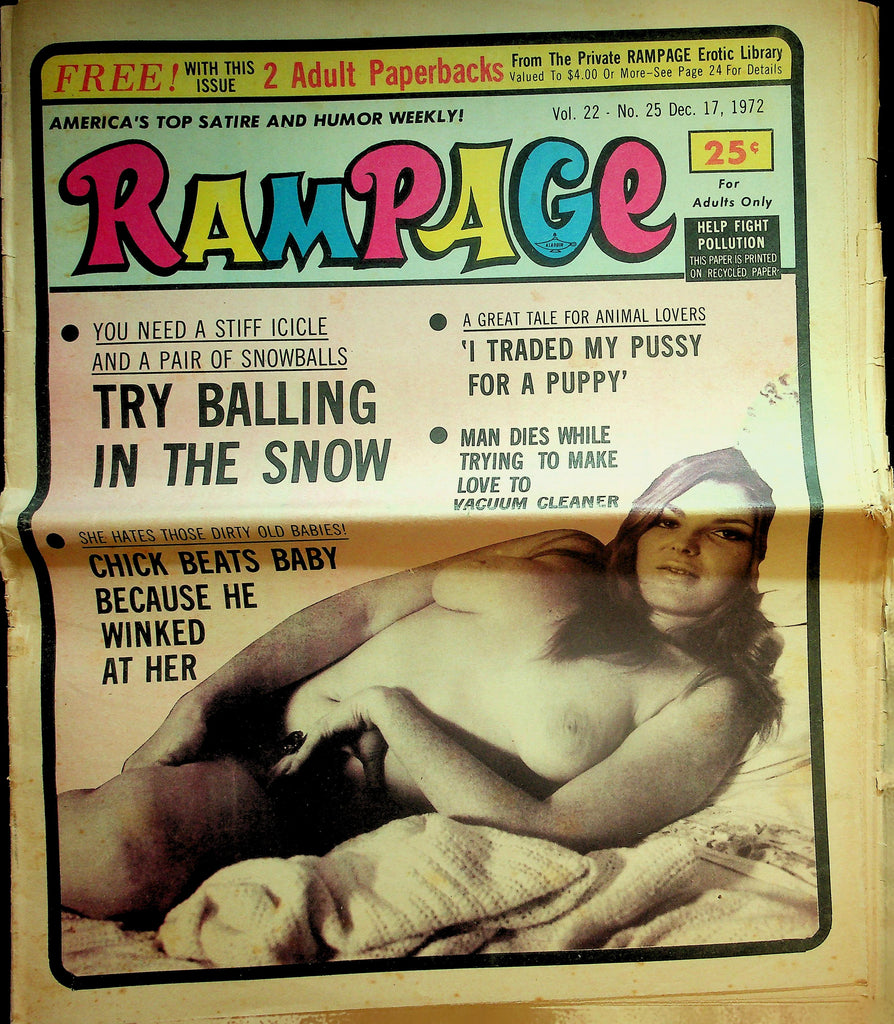 Rampage Adult Newspaper  Try Balling In The Snow   December 17, 1972   050826lmp