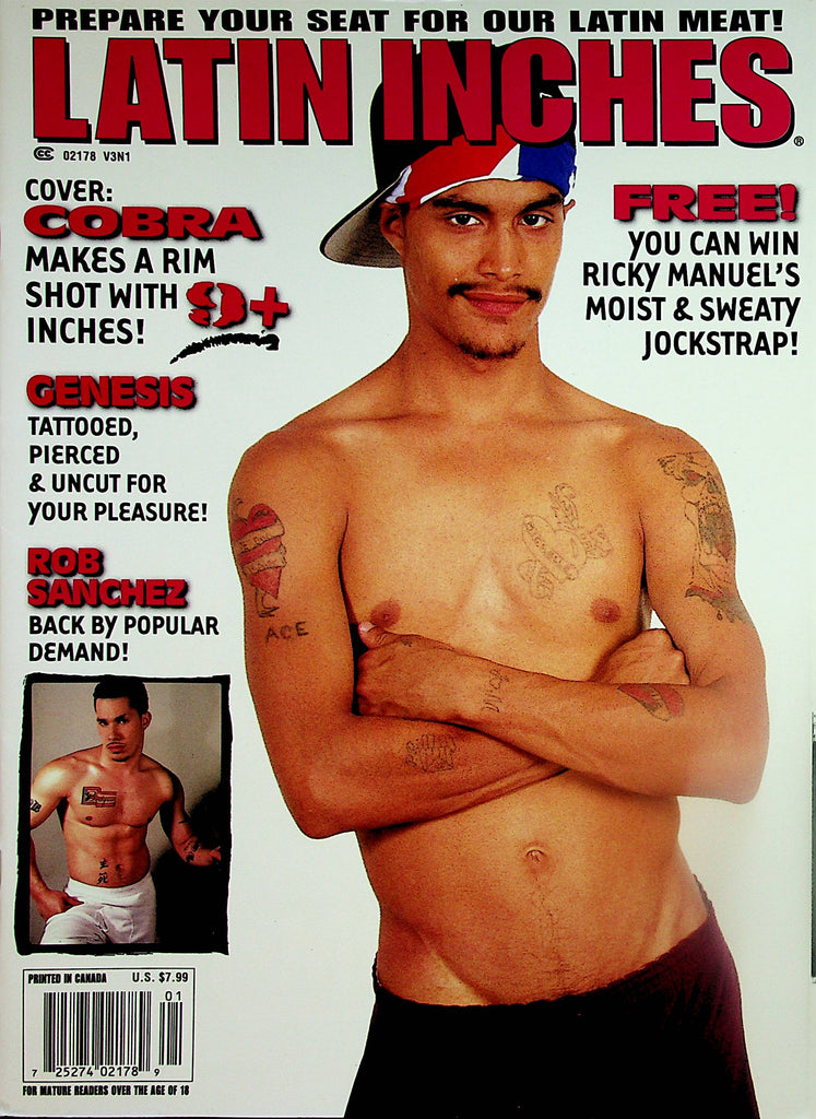 Latin Inches Gay Magazine   Cover Guy Cobra  vol.3 #1 1999  112223lm -p