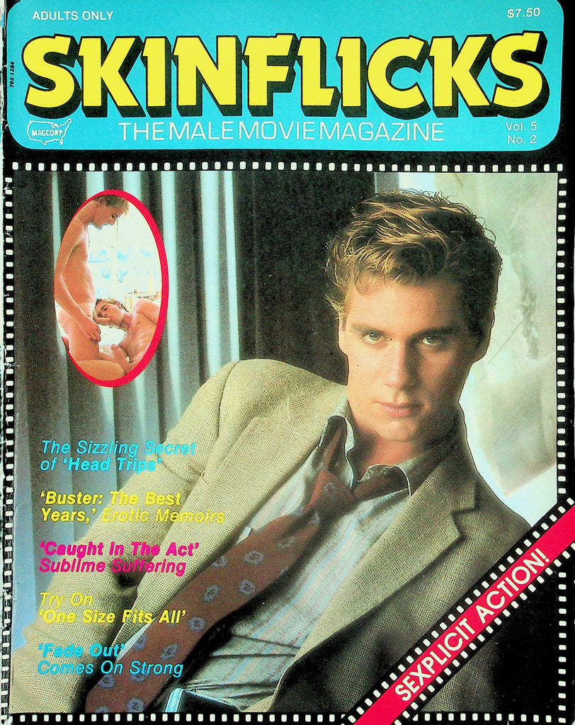 Skin Flicks Gay Movie Magazine  Cover Guy Buster  vol.5 #2 1984 Magcorp  122625lmp