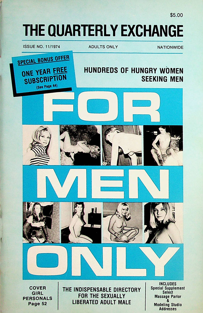 The Quarterly Exchange For Men Only Contact Magazine  100's Of Hungry Women Seeking Men  #11 1974  041024lm-p2