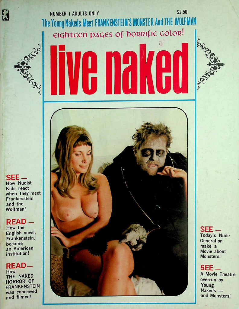 Live Naked Magazine  18+ A Movie Theatre Overrun by Young Nakeds - and Monsters!  #1 1968      052026lmp-GSC