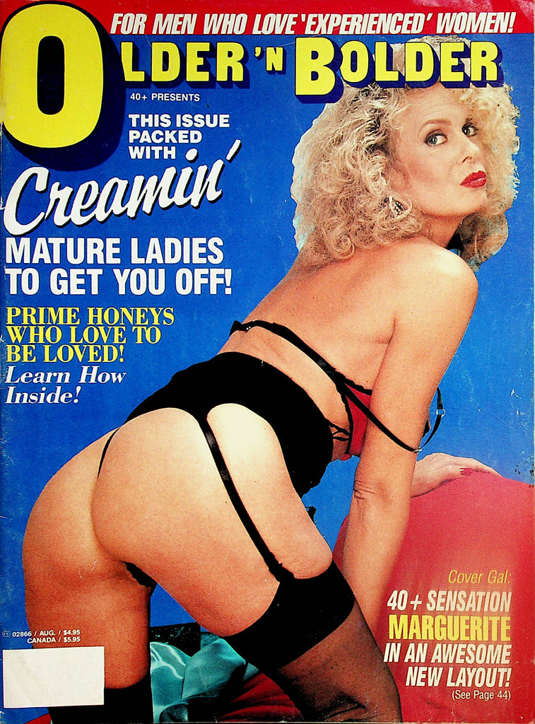 Older 'N Bolder Magazine  Cover Gal Marguerite  - Creamin' With Mature Ladies  August 1992   052224lm-p