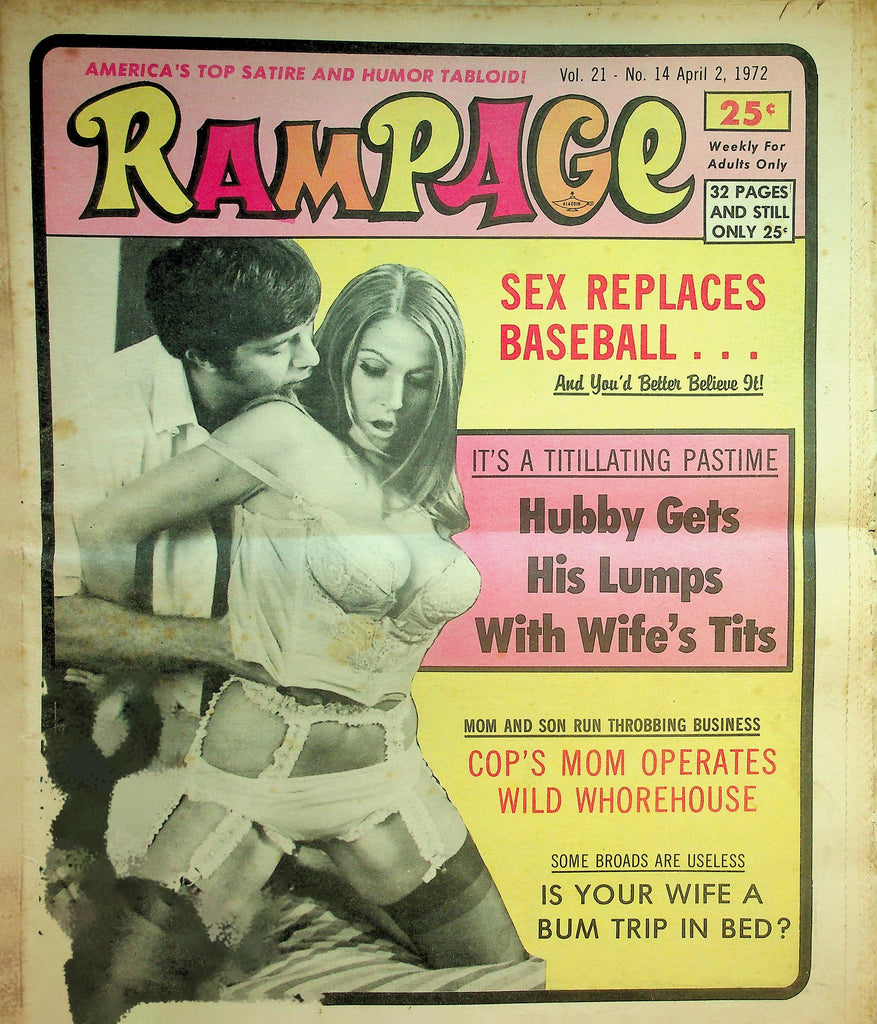 Rampage Adult Newspaper  Covergirl Uschi Digard / Hubby Gets His Lumps With Wife's Tits  April 2, 1972   090626lmp-GSC