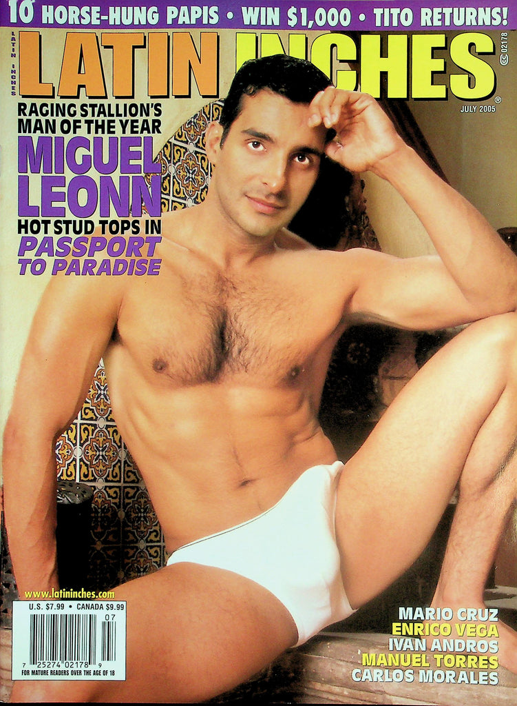 Latin Inches Gay Magazine  Raging Stallion's Man Of The Year Miguel Leonn  July 2005   031426lmp